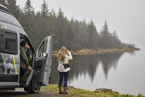 Campervan on a secluded pitch