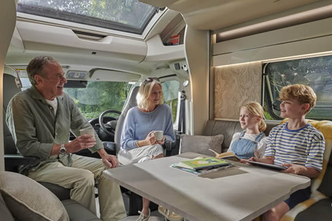 Family in a motorhome